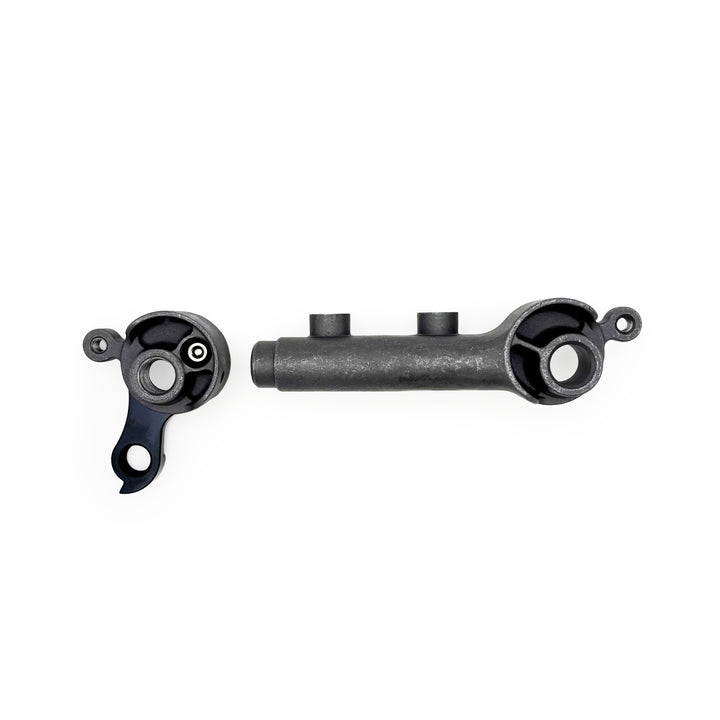 Long Shen hooded rear thru-axle dropout for flat-mount disc brakes w/ replaceable der. hanger