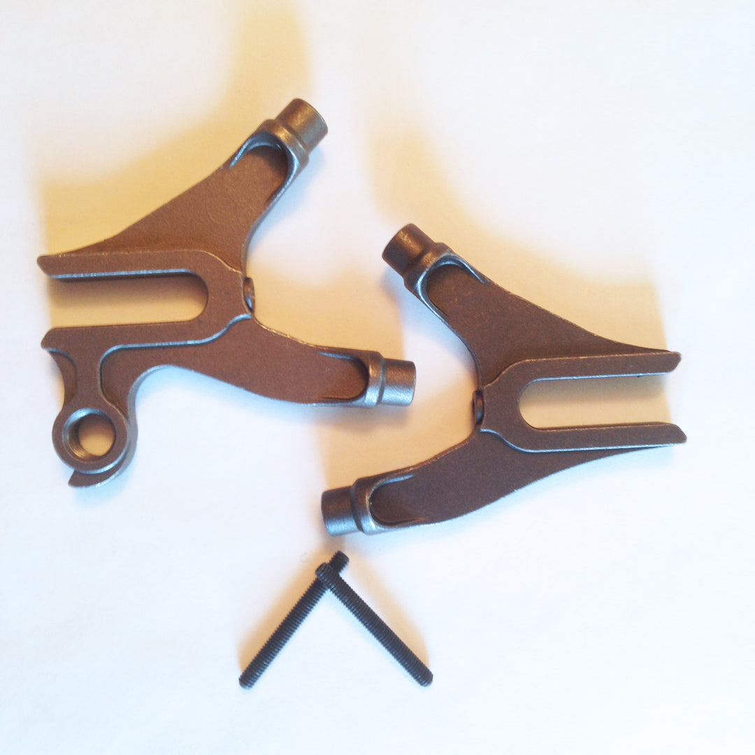 Rear track-style dropouts w/ der. hanger - plug style for 10mm ID seatstay & chainstay - 55° SS/CS
