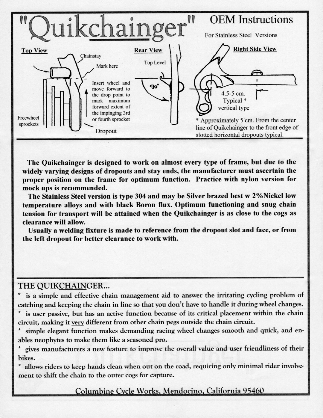 Quikchainger instructions